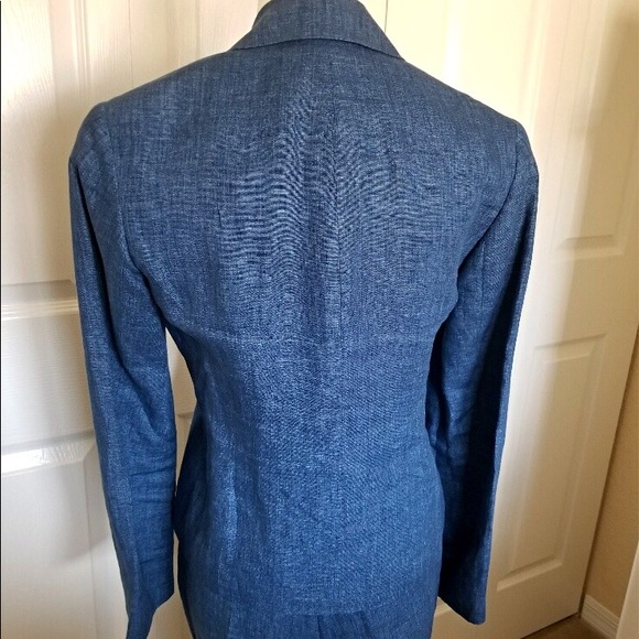 Jones New York blue linen jacket with trousers - Picture 3 of 4